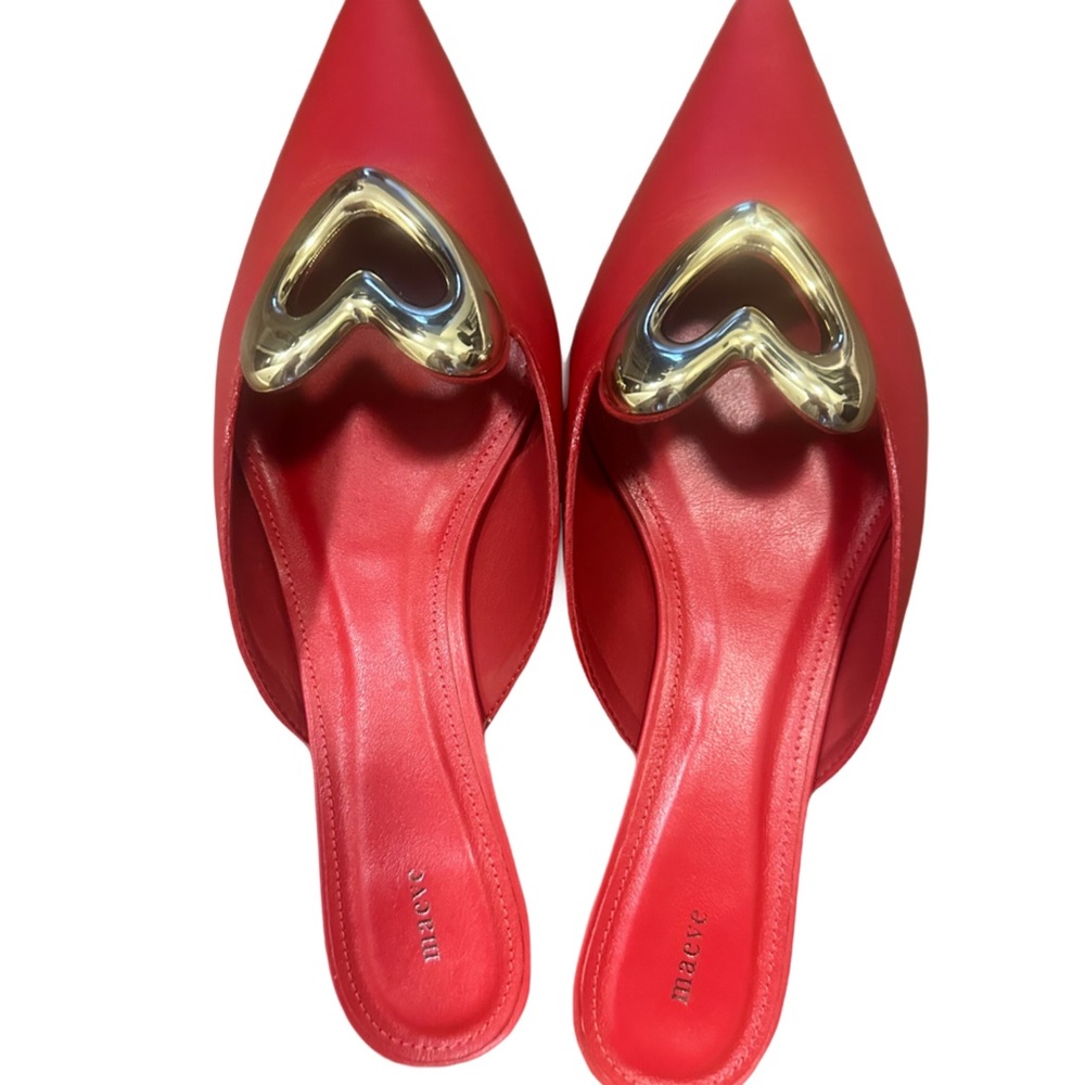 Maeve Heart Mule Heels Never Worn